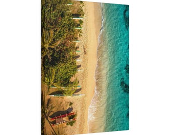 Tropical Beach Canvas Print, Hawaii Coastal Wall Art