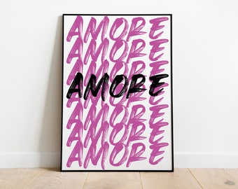 Amore Wall Art Print, Modern Home Decor (Digital Download)