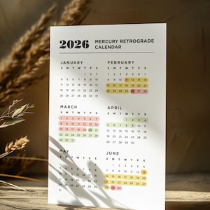 2026 Mercury Retrograde Calendar Postcard (5&quot;x7&quot;)