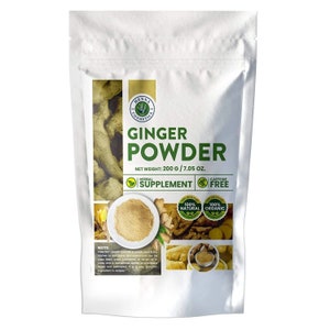 Ginger Powder, 100% Organic | 200 Grams (7 Oz) | Natural & Pure | Henna Cosmetics