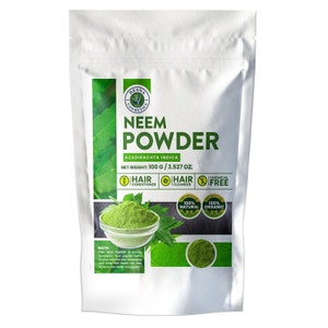 Neem Powder (Azadirachta Indica) | 100% Organic Supplement For Hair and Skin | Henna Cosmetics