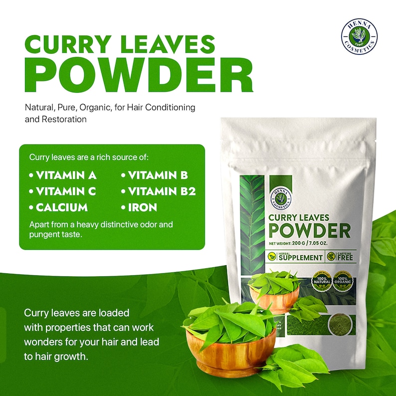Curry Leaves Powder for Hair Conditioning or Cooking Spice Etsy