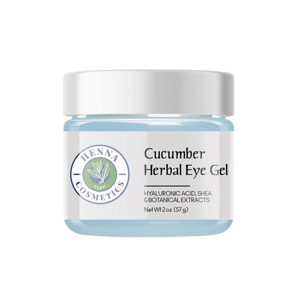 Henna Cosmetics Herbal Eye Gel | with Cucumber, Coffee and Shea | For Dark Circle, Puffy Eyes (Bags) 2oz.