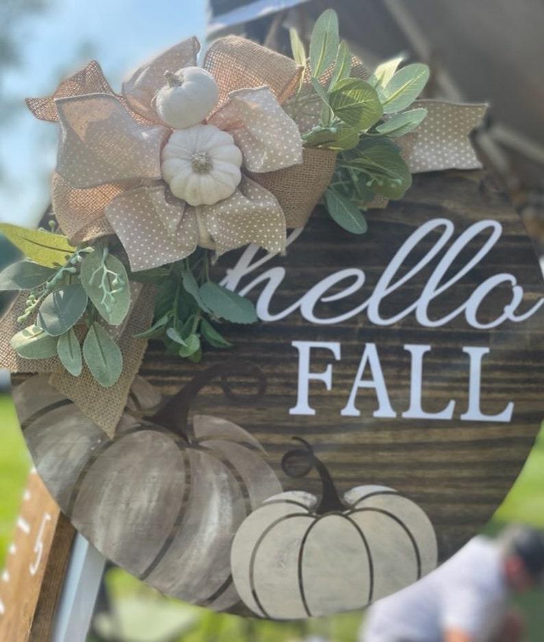 Round Welcome Front Door Sign/round Signs/hello/home Sweet - Etsy