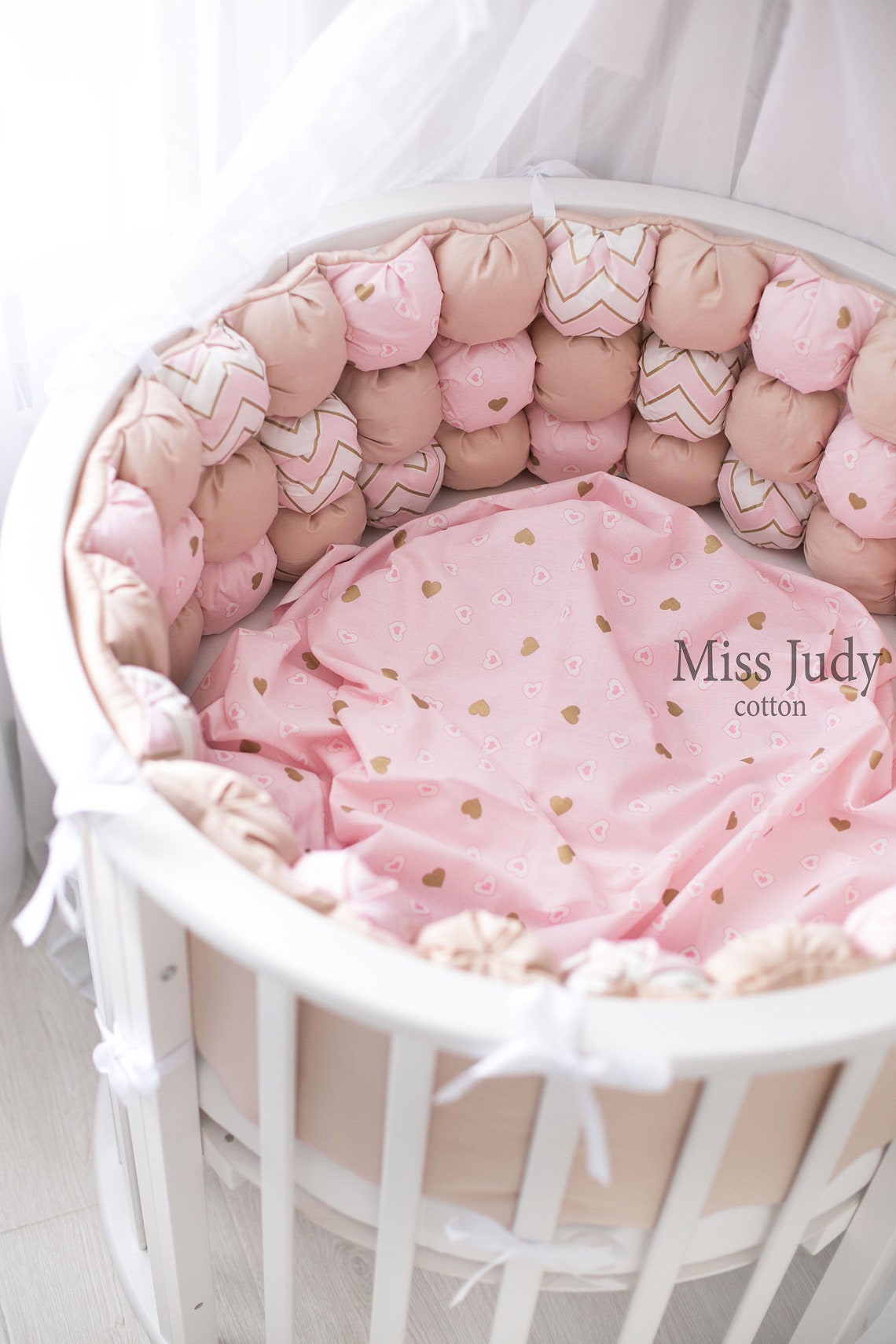 Pink Crib Bumpers Girl Crib Bumper Set Girl Crib Bedding Etsy