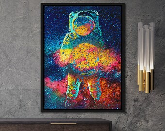 Astronaut Painting Etsy