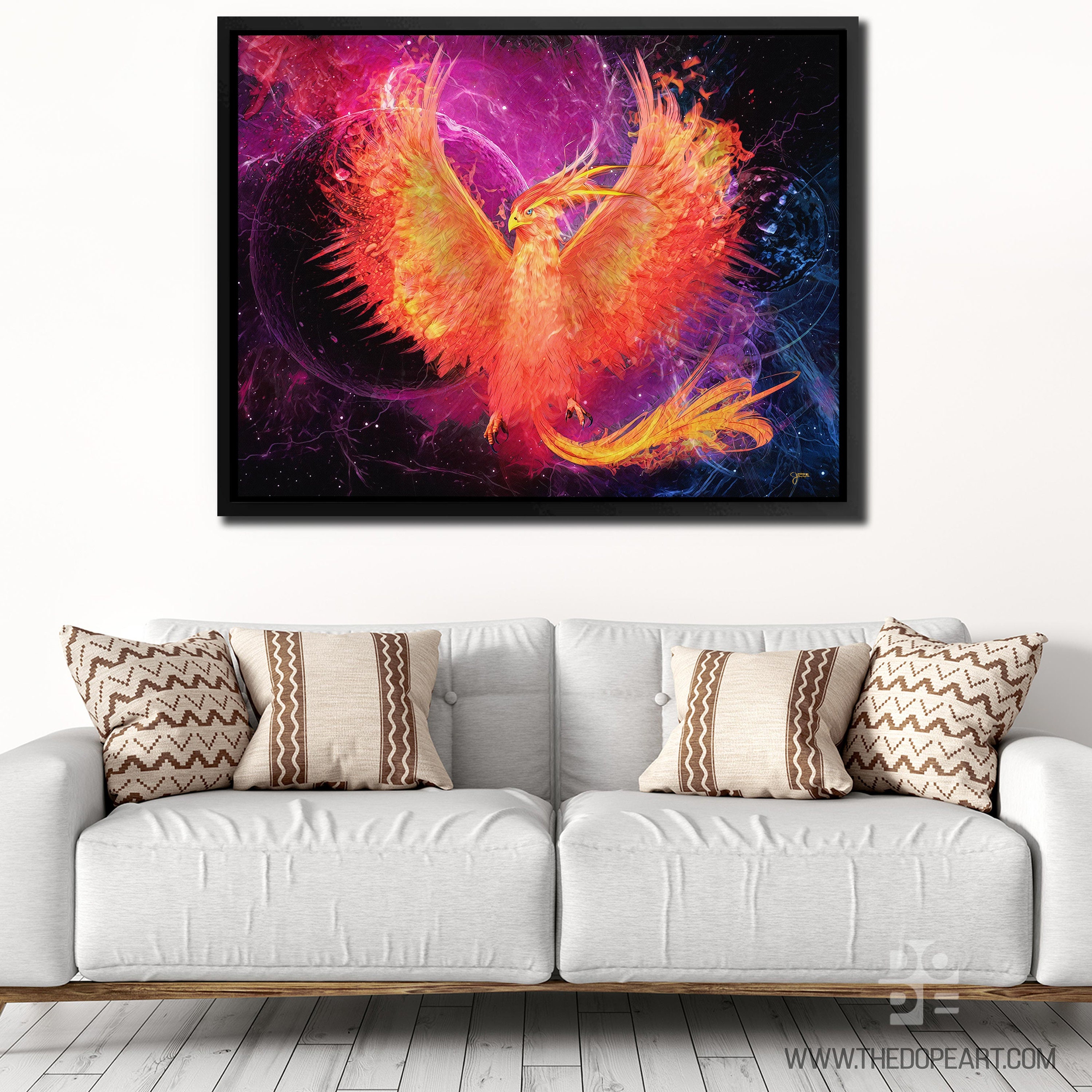 Phoenix Painting Phoenix Rebirth Wall Art Canvas Wall Art Etsy