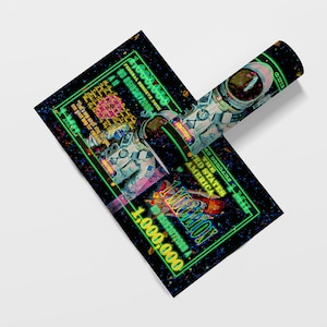 MILLION Dollar Bill Money Wall Art Print | Pop Art Money Astronaut Poster