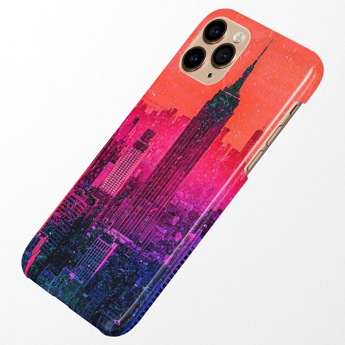 Nyc City Skyline Phone Case New York Phone Case Purple and Etsy