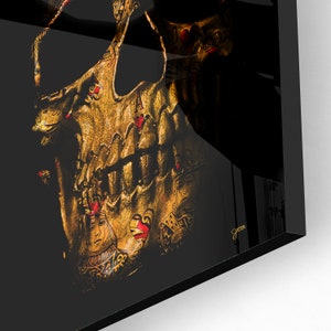 Poker Skull Acrylic Wall Art - Skull Wall Decor - Gothic Art Gothic - Gaming Room Decor - Casino Artwork - Skeleton Painting