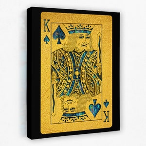 King Of Spades, Poker Card Art Print On Canvas, Poker Card Casino Wall Art, Game Room Art, Gambler Poker Room Decor