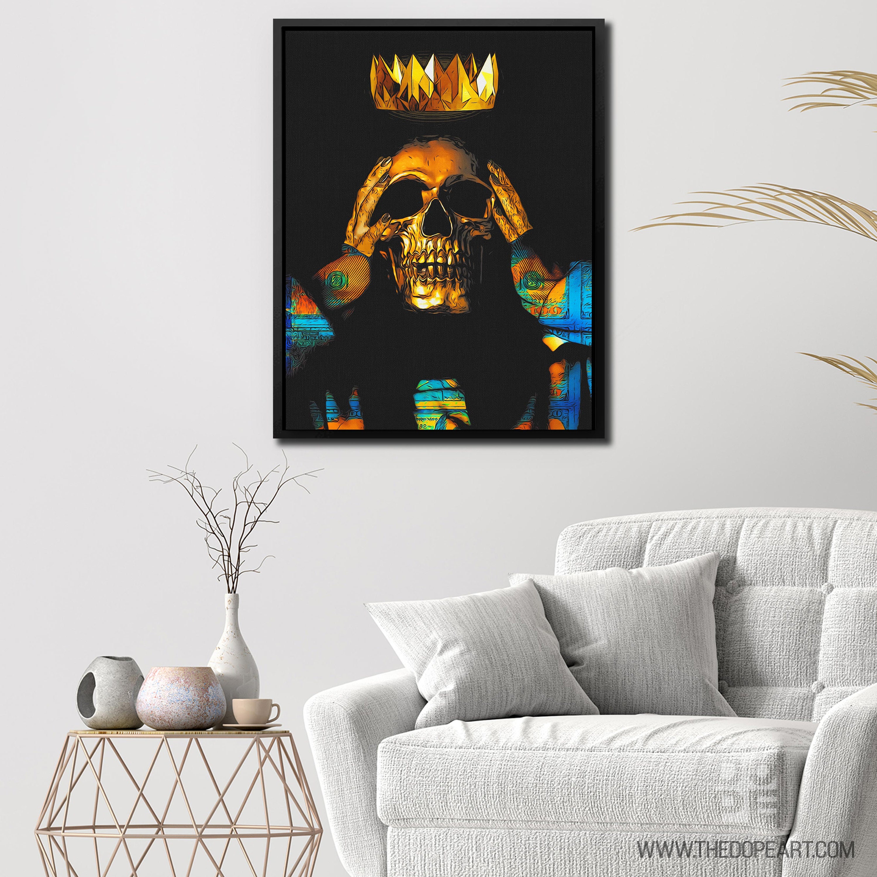 Midas Touch Skull King - Macabre Art - Midas King Gold Skull - Thedopeart