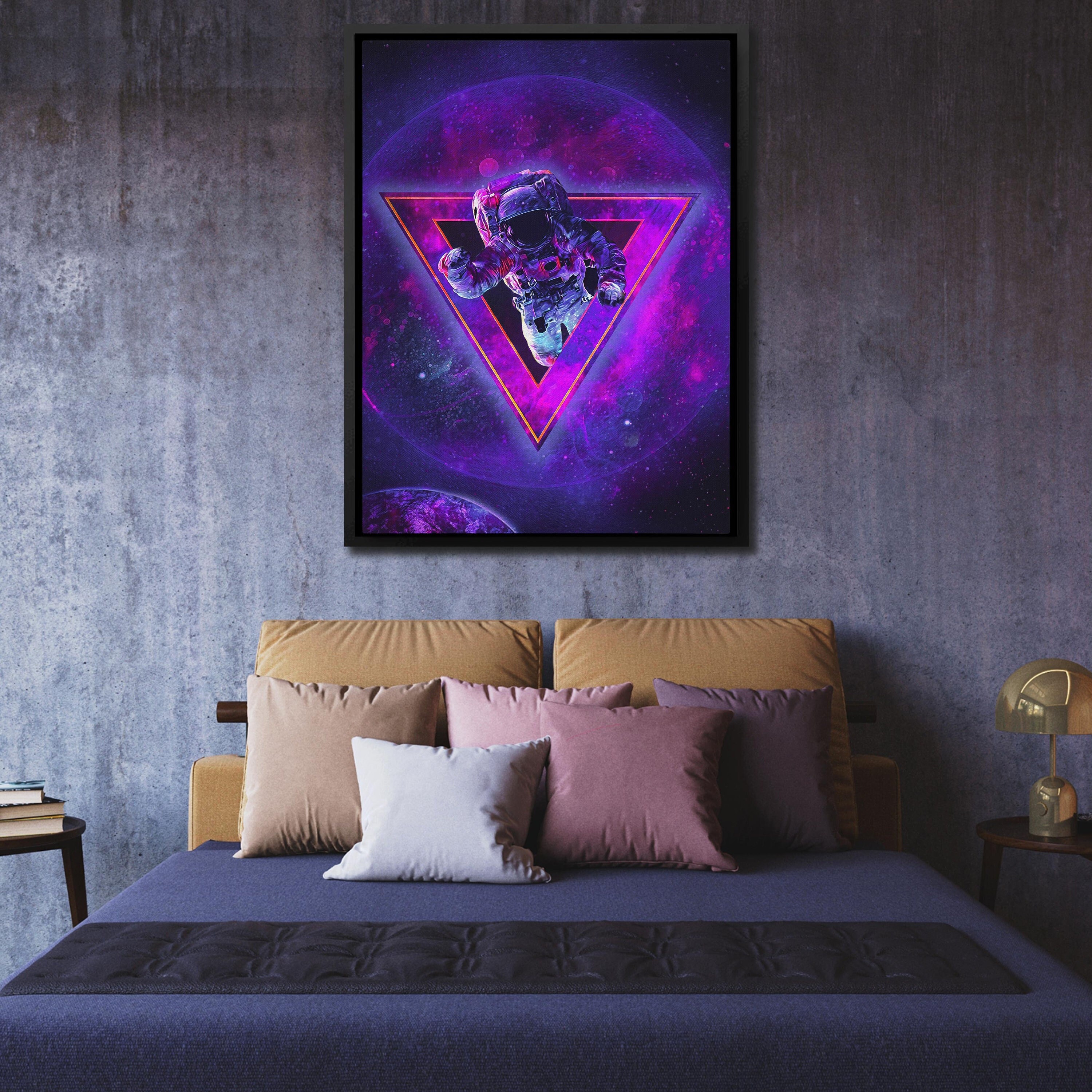 Purple Astronaut Space Wall Art Moon Canvas Print Space Age - Etsy