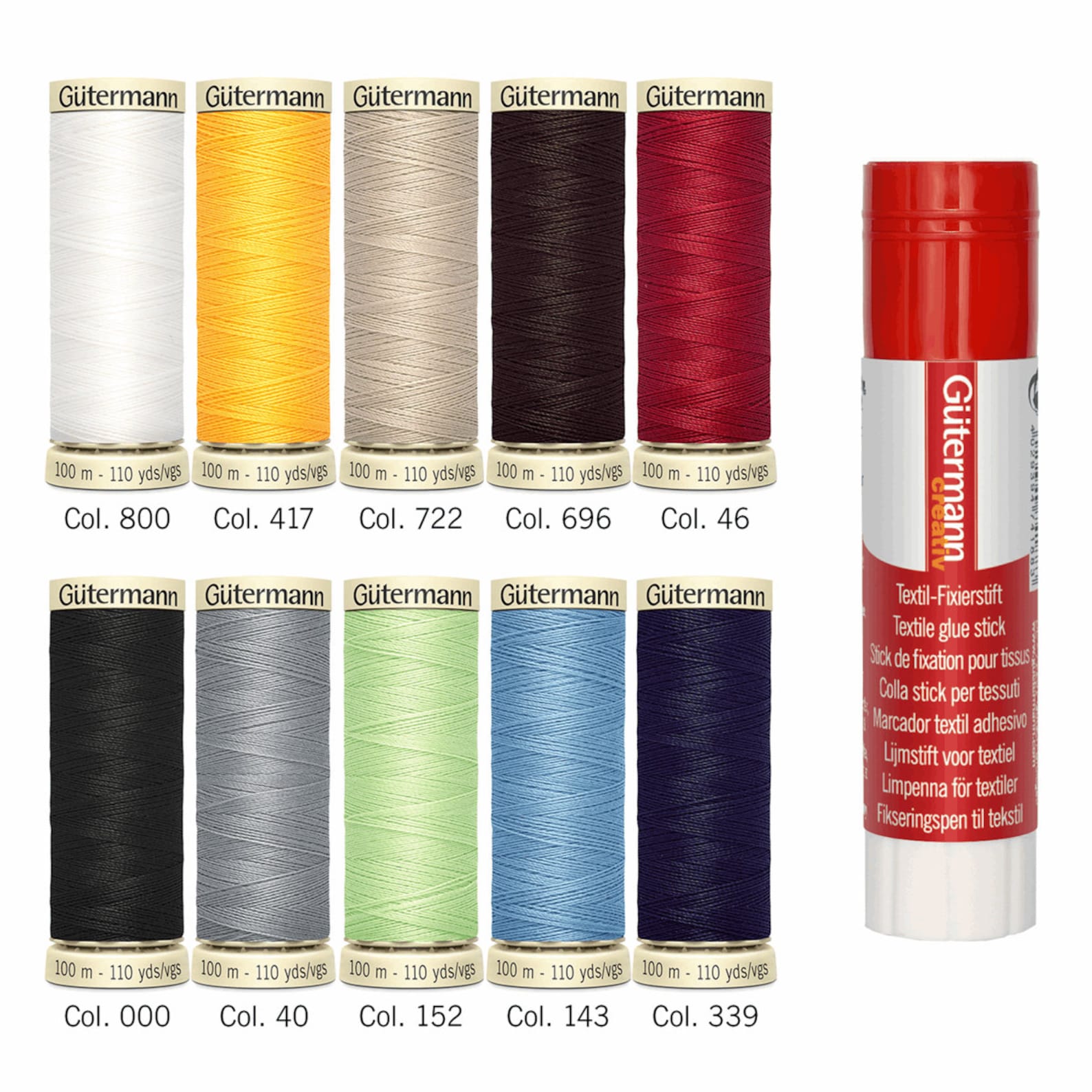 Gutermann Thread Set SewAll Pack of 10 x 100m with Textile Etsy