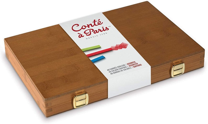 Conte a Paris 48 Colour carres Assorted Bamboo Gift Box