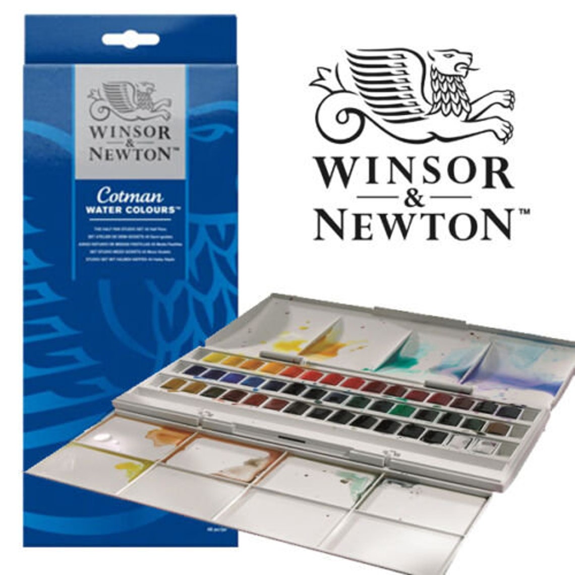 Winsor & Newton Cotman 45 Half Pan Studio Watercolour Etsy
