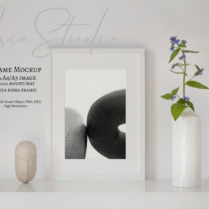 White Frame Mockup, A4, A3, Ikea Ribba, Scandi Styled Photography, Digital Download Mockup, Mock Up Wall Art, Minimalist Frame Mockup
