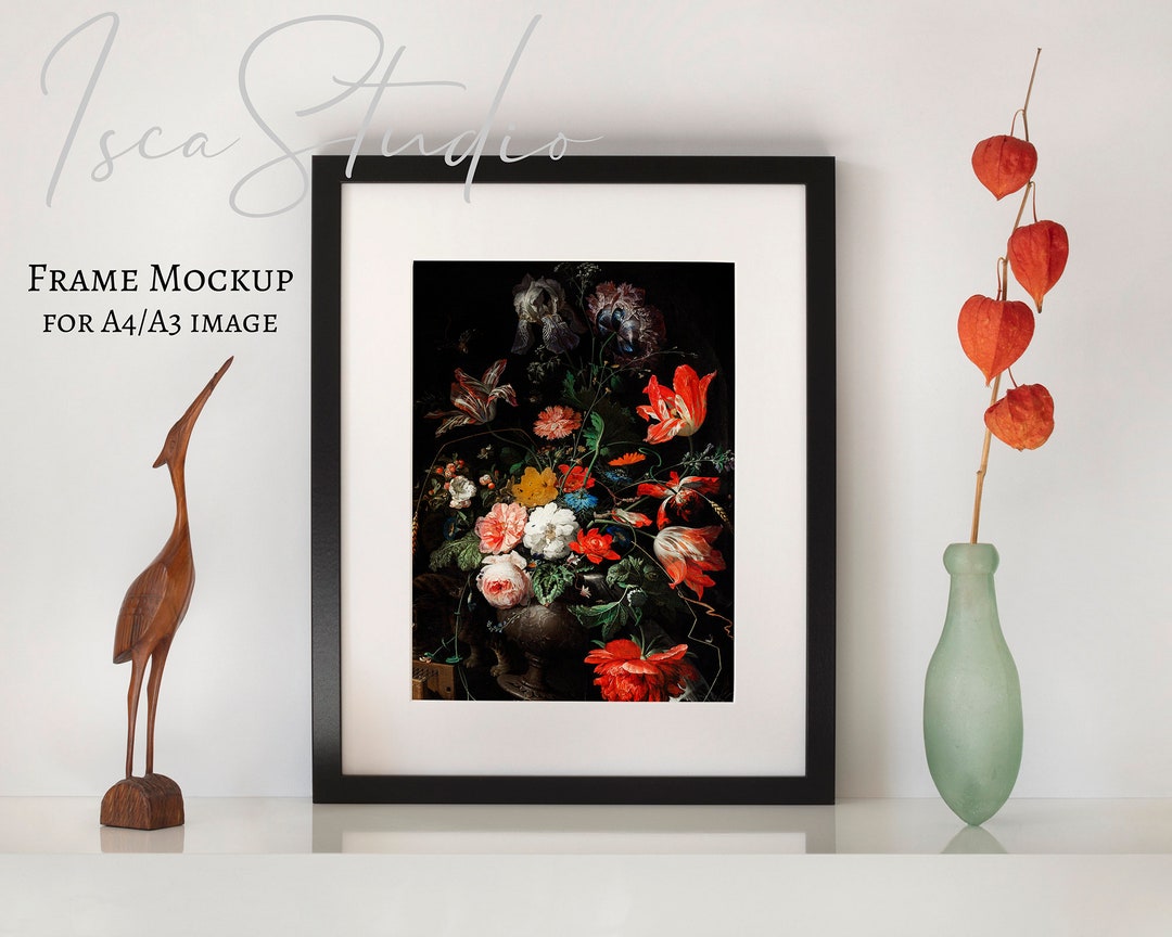 Black Frame Mockup, A4, A3, Ikea Ribba, Styled Photography, Instant