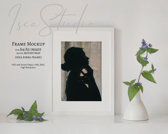 White Frame Mockup, A4, A3, Ikea Ribba, Minimalist Frame Mockup, Scandi Styled Photography, Digital Download Mockup, Mock Up Wall Art