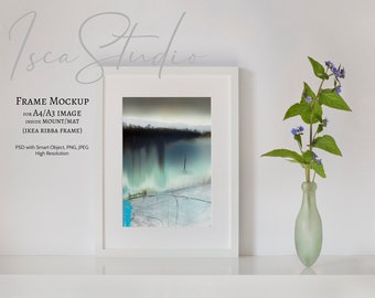 White Frame Mockup, A4, A3, Ikea Ribba, Scandi Styled Photography, Digital Download Mockup, Mock Up Wall Art, Minimalist Frame Mockup