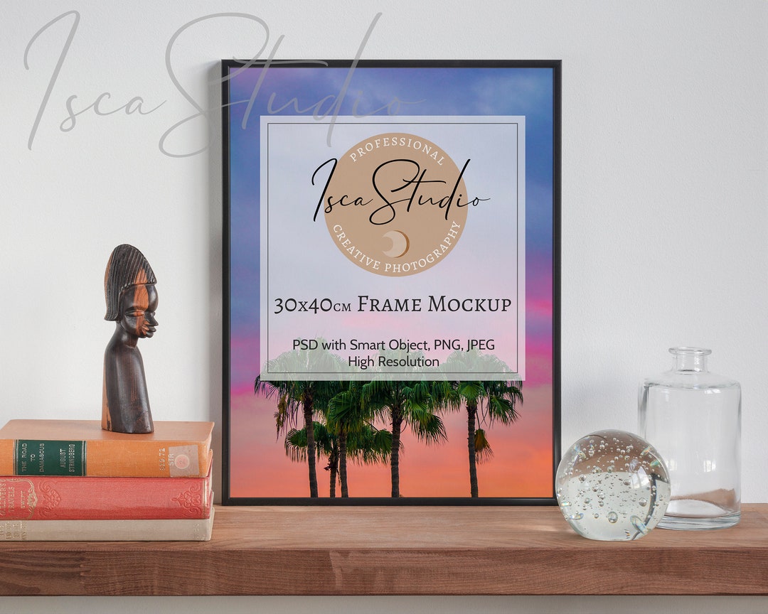 Black Thin Frame Mockup, 30x40cm, Ikea Frame Mockup, Wall Art Mock Up