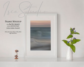 White Frame Mockup, A4, A3, Ikea Ribba, Minimalist Frame Mockup, Scandi Styled Photography, Digital Download Mockup, Mock Up Wall Art