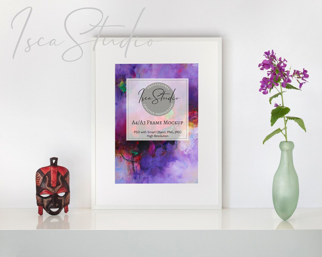 White Frame Mockup, A4 or A3, Ikea Frame Lomviken, Digital Download Mockup, Minimalist Frame