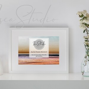 Landscape Frame Mockup, A4, A3, Ikea Ribba, White Frame Mockup, Minimalist Styled Photography, Digital Download, Mock Up Frame Wall Art