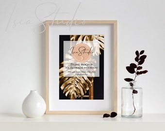 Wooden Frame Mockup, A4, A3, Scandinavian Styled Photography, Instant Digital Download Mockup, Mock Up Wall Art, Minimalist Frame Mockup