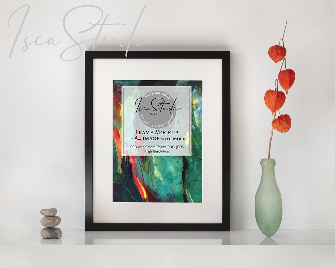 Black Frame Mockup, A4, A3, Ikea Ribba, Instant Digital Download Mockup