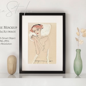 Black Frame Mockup, A4, A3, Ikea Ribba, Instant Digital Download Mockup, Mock Up Wall Art, Minimalist Frame Mockup, Styled Photography