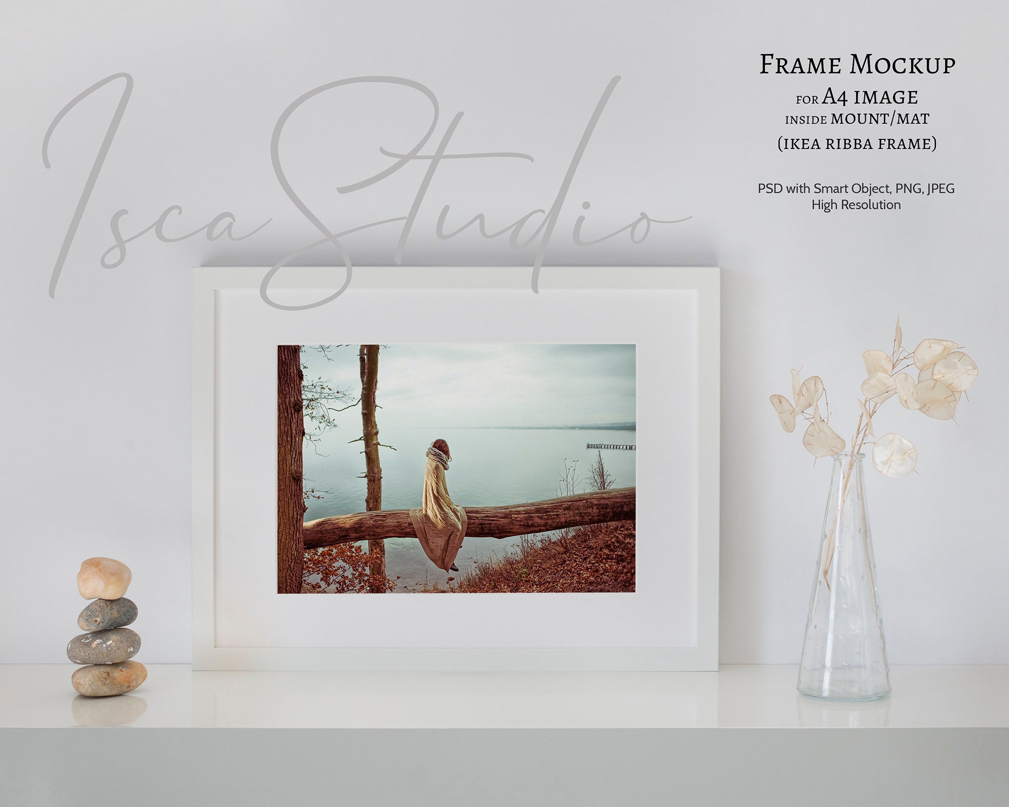 Landscape Frame Mockup A4 A3 Ikea Ribba White Frame Etsy UK
