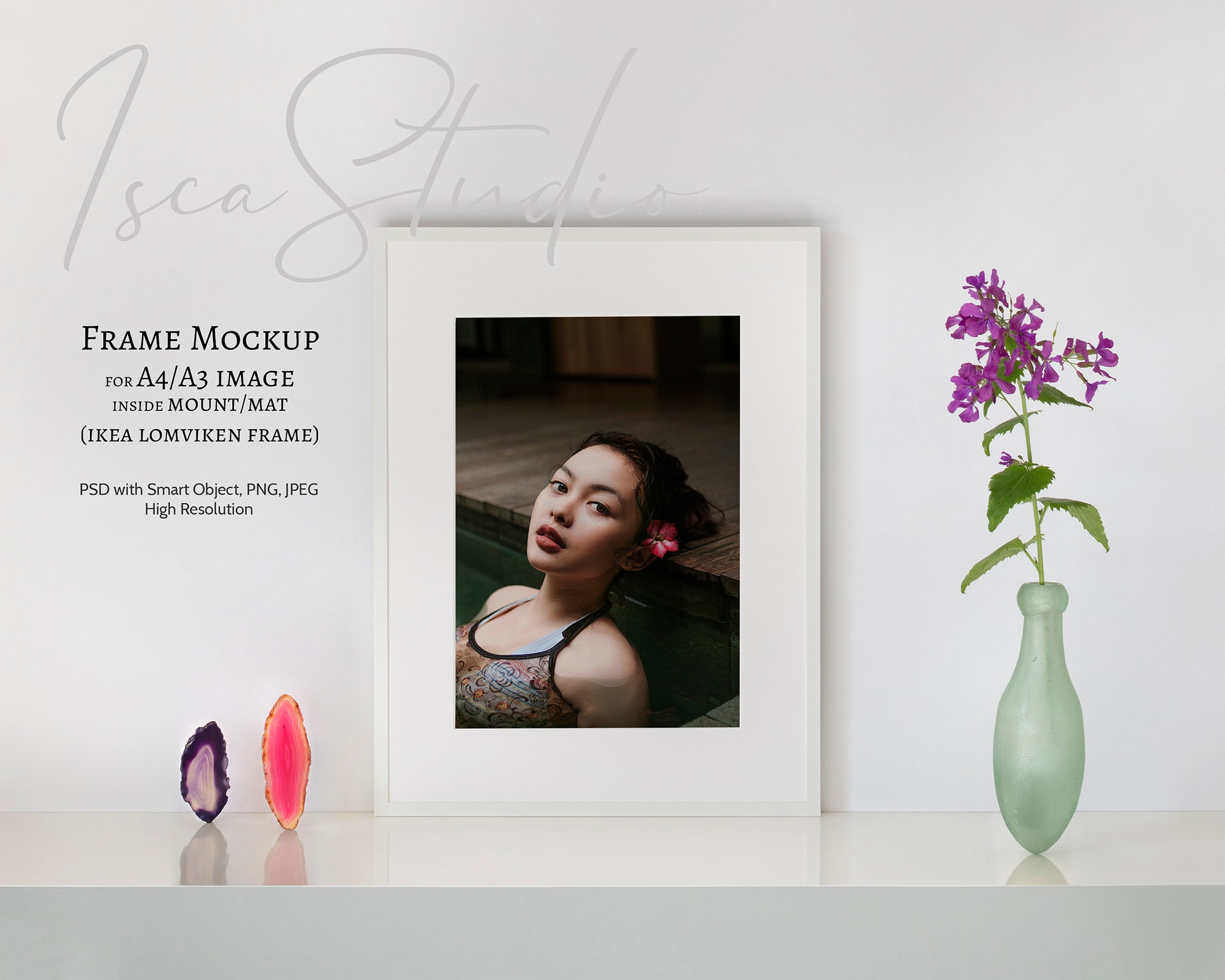 White Frame Mockup, Ikea Frame Lomviken, A4 or A3, Digital Download