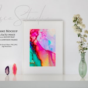 White Frame Mockup, Ikea Frame Lomviken, A4 or A3, Digital Download Mockup, Minimalist Frame Mockup, Mock Up Wall Art, Styled Photography