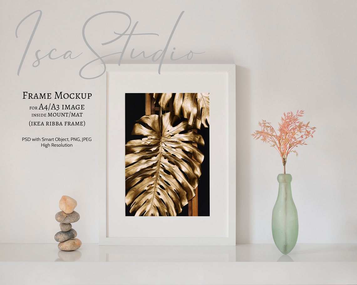 White Frame Mockup A4 A3 Ikea Ribba Styled Photography Etsy