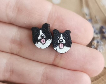 border collie earrings
