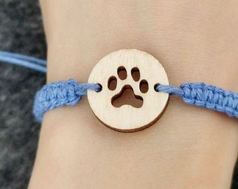 Paw print bracelet, Macrame Bracelets