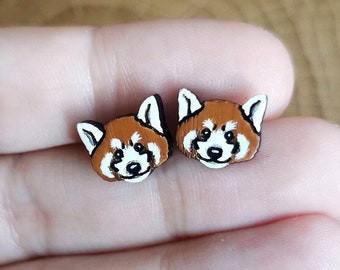 Red Panda stud Earrings, Cute Animal Studs, Red Panda Jewellery, Red Panda Lover