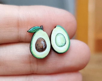 Avocado Earrings, Miniature Food studs, Gifts For Avocado Lovers, avocado jewelry, earrings for kids
