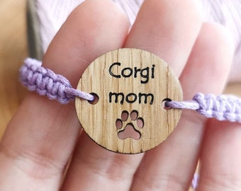 Corgi mom bracelet, handmade corgi jewelry, dog ovner gift