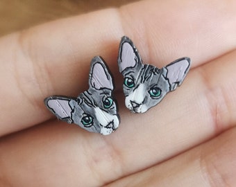 Sphynx Sphinx Cat stud Earrings Cat Mom Jewelry