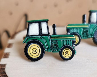 Tractor Cufflinks, Green Farm tractor gift, gifts for farmers dads