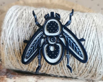 Insect Brooch, Fly jewelry, insect jewelery, insect bug lover gift