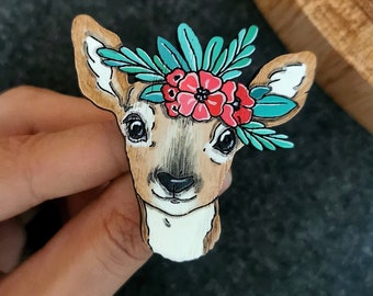 Deer pin forest animals jewelry for nature lovers