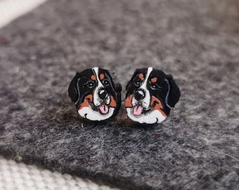 Bernese Mountain Dog earrings, dog lover