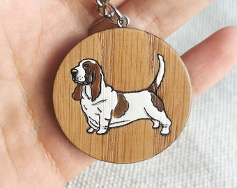 Basset Hound dog Keychain, basset hound gifts, dog lover gift