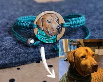 Dog Photo Bracelet, Custom dog Portrait, Personalized Dog jewelry