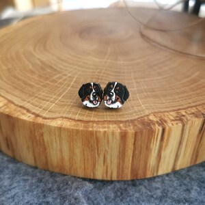 Bernese Mountain Dog earrings, dog lover image 4