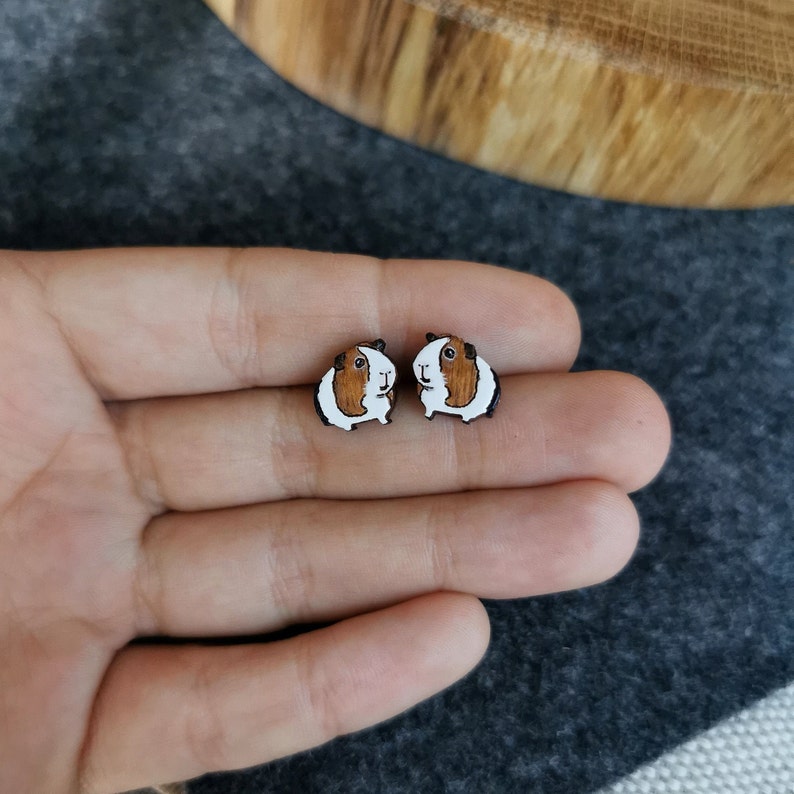 Guinea Pig stud earrings handmade pet jewelry image 1