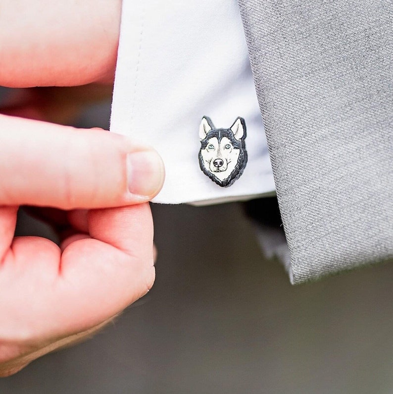 Custom Pet Cufflinks, Personalized dog cufflinks, mens accessory, wedding cufflinks, groomsmen cufflinks image 1